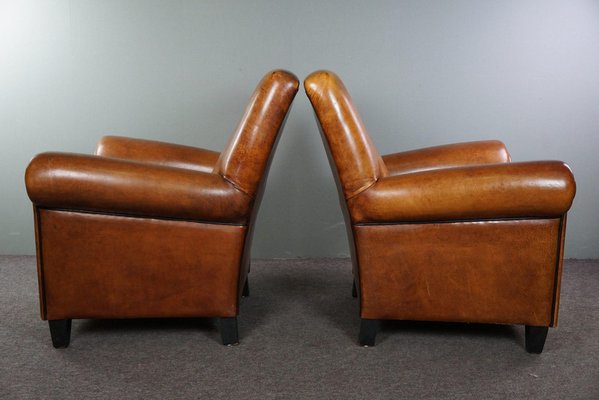 Large Vintage Sheep Leather Chairs, Set of 2-HPP-1796176