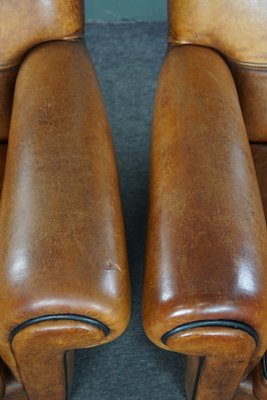 Large Vintage Sheep Leather Chairs, Set of 2-HPP-1796176