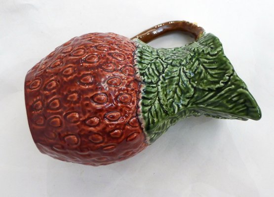 Large Vintage Slip Earthenware Lemonade Pitcher in the Shape of a Strawberry, 1970s-RNR-2019861