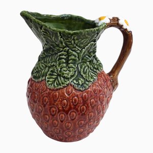 Large Vintage Slip Earthenware Lemonade Pitcher in the Shape of a Strawberry, 1970s-RNR-2019861