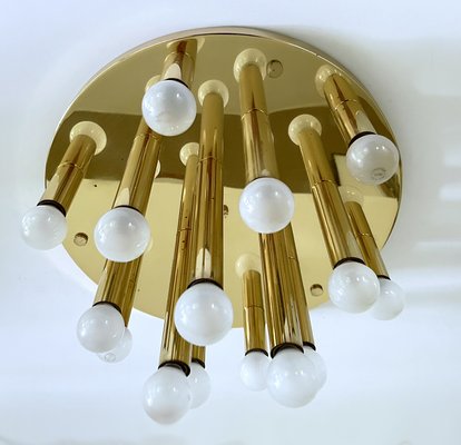 Large Vintage Space Age Brass Flush Light, 1970s-GUT-2027965