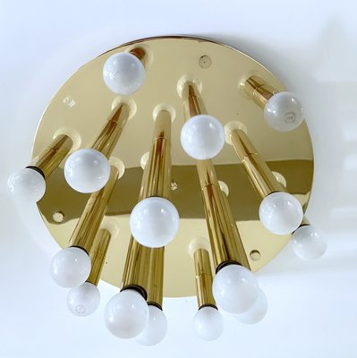 Large Vintage Space Age Brass Flush Light, 1970s-GUT-2027965