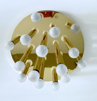 Large Vintage Space Age Brass Flush Light, 1970s-GUT-2027965