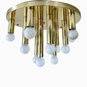 Large Vintage Space Age Brass Flush Light, 1970s-GUT-2027965