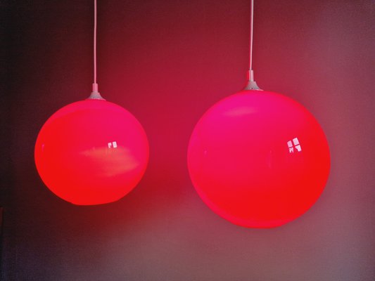 Large Vintage Suspension in Red Opaline, 1970s-FAX-1773519