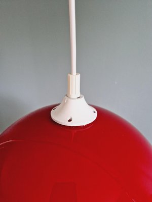 Large Vintage Suspension in Red Opaline, 1970s-FAX-1773519