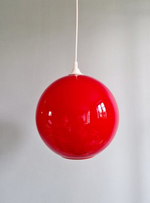 Large Vintage Suspension in Red Opaline, 1970s-FAX-1773519