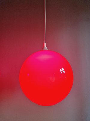 Large Vintage Suspension in Red Opaline, 1970s-FAX-1773519