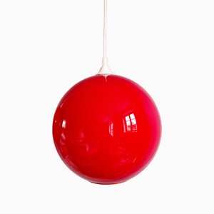 Large Vintage Suspension in Red Opaline, 1970s-FAX-1773519