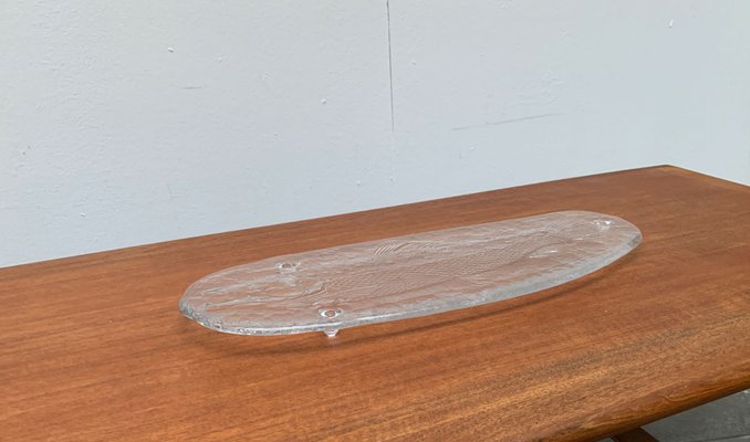 Large Vintage Swedish Glass Fish Plate from Pukeberg Glass-UAH-1114958