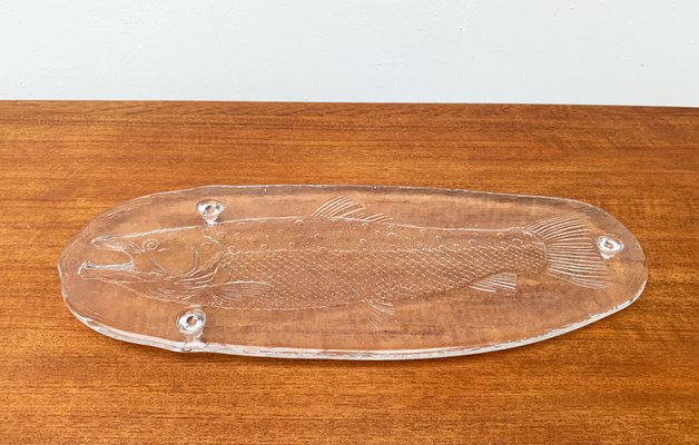 Large Vintage Swedish Glass Fish Plate from Pukeberg Glass-UAH-1114958