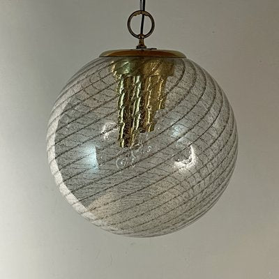 Large Vintage Swirled Murano Glass Pendant Lamp from La Murrina, Italy, 1970s-WQC-1250493