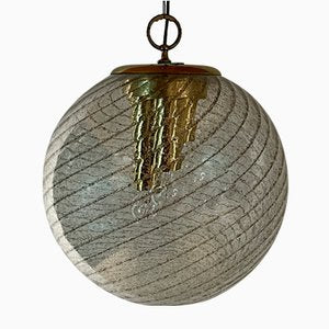 Large Vintage Swirled Murano Glass Pendant Lamp from La Murrina, Italy, 1970s-WQC-1250493