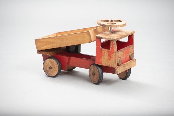 Large Vintage Wooden Childs Toy Truck-TR-1262664