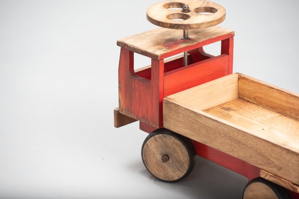 Large Vintage Wooden Childs Toy Truck-TR-1262664