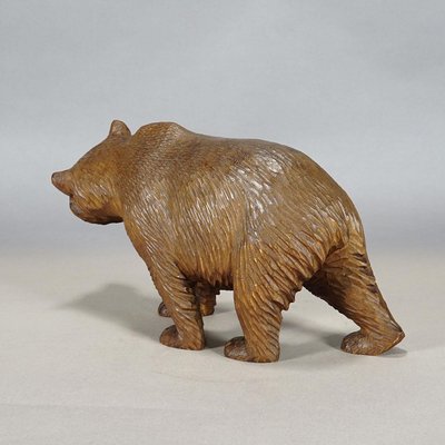 Large Vintage Wooden Strolling Bear Handcarved in Brienz, 1930s-KJP-1386644