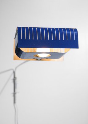 Large Wall Lamp in Blue and White Lacquered Metal, 1970s-YU-1808233