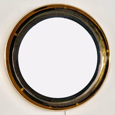 Large Wall Mirror with Brass Frame from Vereinigte Werkstätten Collection, 1970s-VNE-1816897