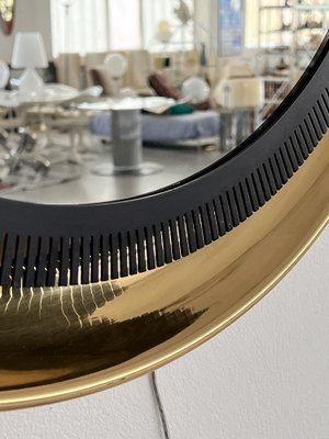 Large Wall Mirror with Brass Frame from Vereinigte Werkstätten Collection, 1970s-VNE-1816897