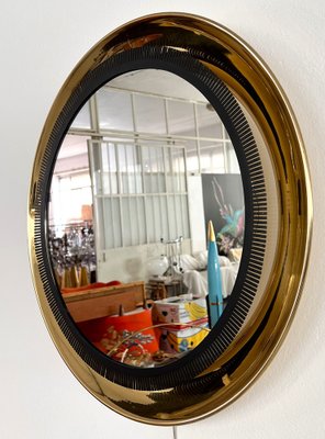 Large Wall Mirror with Brass Frame from Vereinigte Werkstätten Collection, 1970s-VNE-1816897