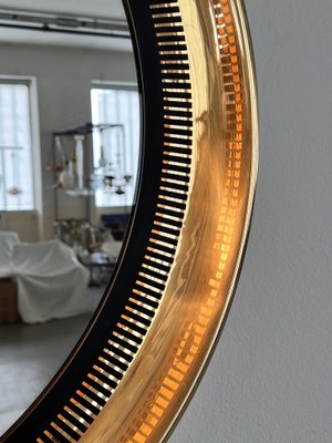 Large Wall Mirror with Brass Frame from Vereinigte Werkstätten Collection, 1970s-VNE-1816897