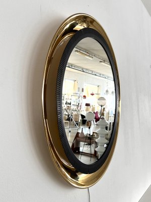 Large Wall Mirror with Brass Frame from Vereinigte Werkstätten Collection, 1970s-VNE-1816897