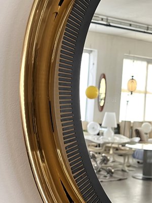 Large Wall Mirror with Brass Frame from Vereinigte Werkstätten Collection, 1970s-VNE-1816897