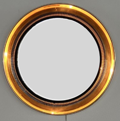 Large Wall Mirror with Brass Frame from Vereinigte Werkstätten Collection, 1970s-VNE-1816897