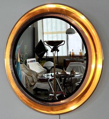 Large Wall Mirror with Brass Frame from Vereinigte Werkstätten Collection, 1970s-VNE-1816897