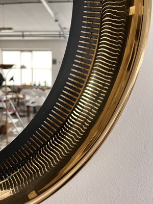 Large Wall Mirror with Brass Frame from Vereinigte Werkstätten Collection, 1970s-VNE-1816897