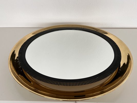 Large Wall Mirror with Brass Frame from Vereinigte Werkstätten Collection, 1970s-VNE-1816897