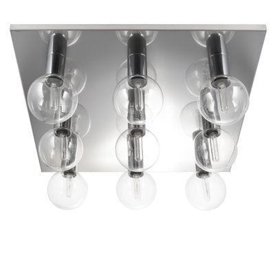 Large Wall or Ceiling Light in Chrome and Glass by Motoko Ishii for Staff, 1970s-QBR-1427739