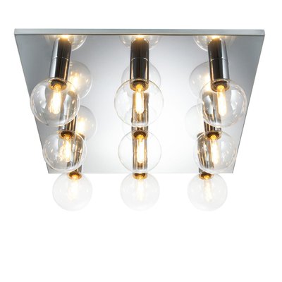 Large Wall or Ceiling Light in Chrome and Glass by Motoko Ishii for Staff, 1970s-QBR-1427739