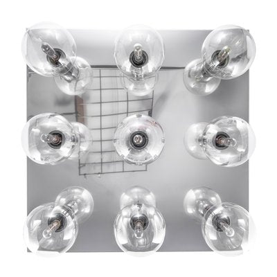 Large Wall or Ceiling Light in Chrome and Glass by Motoko Ishii for Staff, 1970s-QBR-1427739