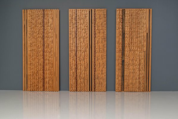 Large Wall Panels by Stefano Damico, Italy, 1974, Set of 3-ITV-1299166