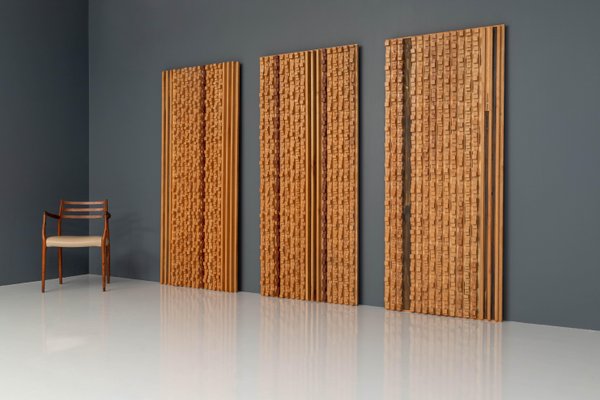 Large Wall Panels by Stefano Damico, Italy, 1974, Set of 3-ITV-1299166