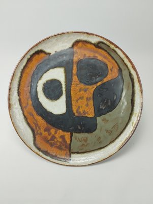 Large Wall Plate with Abstract Motif by Anne & Peter Stougaard Bornholm for Studio Keramik, 1970s-SFQ-1813754