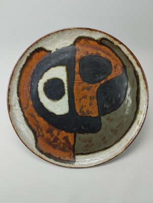 Large Wall Plate with Abstract Motif by Anne & Peter Stougaard Bornholm for Studio Keramik, 1970s-SFQ-1813754