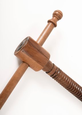 Large Walnut Wine Press Screw Sculpture, Italy, 1900s-JDR-1126295