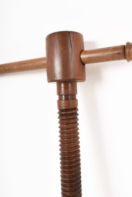 Large Walnut Wine Press Screw Sculpture, Italy, 1900s-JDR-1126295