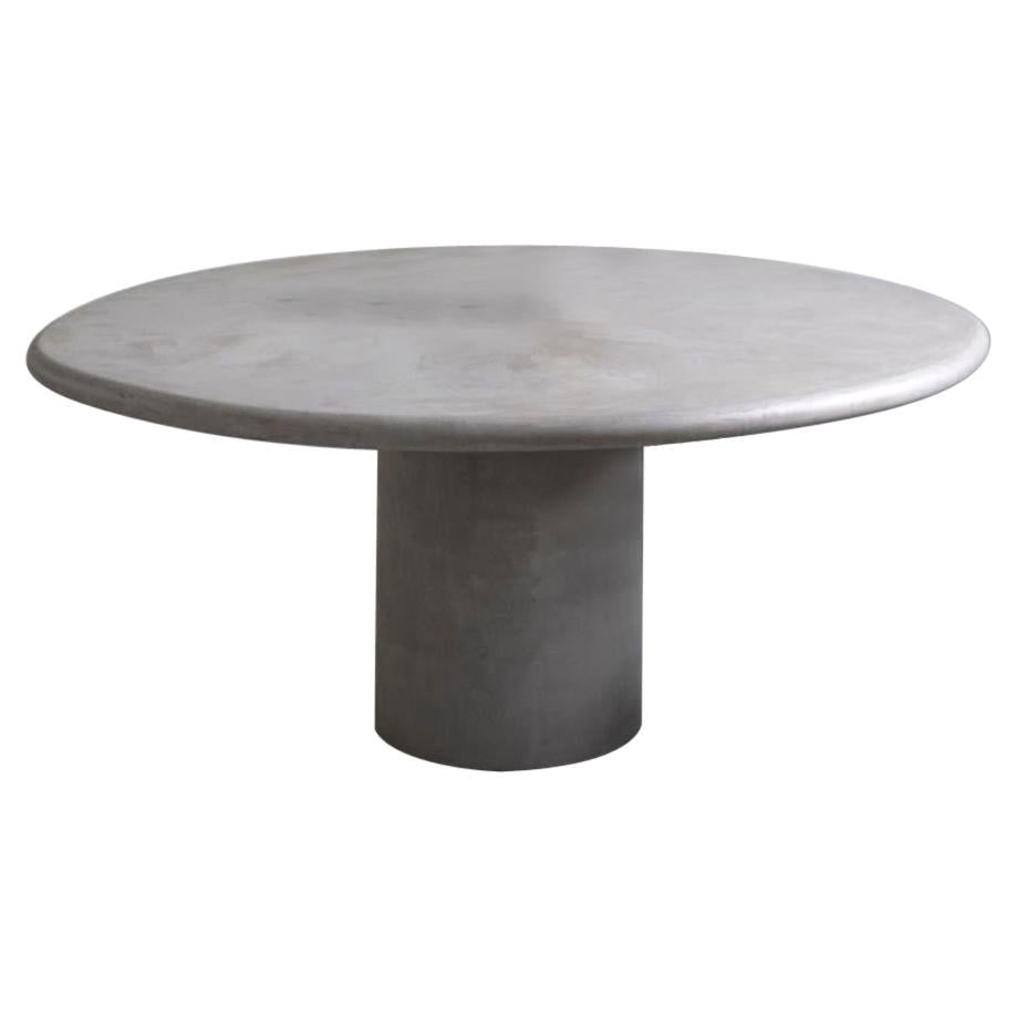 Large Waxed Concrete Round Table by Bicci De Medici