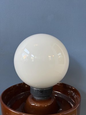 Large West German Ceramic Table Lamp with Glass Shade-ZBK-1349524