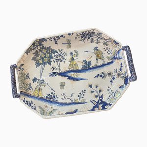 Large White & Blue Faience Dish-TEP-1802686