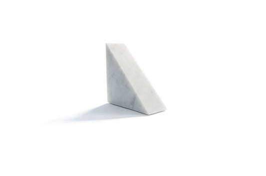 Large White Carrara Marble Triangular Bookend from FiammettaV Home Collection