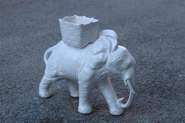 Large White Ceramic Elephant Sculpture from Vivai del Sud, Italy, 1960s-EH-1806379