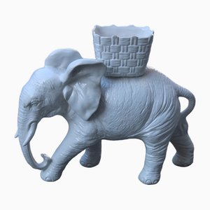 Large White Ceramic Elephant Sculpture from Vivai del Sud, Italy, 1960s-EH-1806379