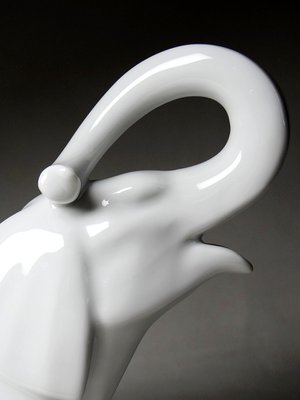 Large White Elephant Subject in Fine White Limoges Porcelain, 1960s-GRD-2020147