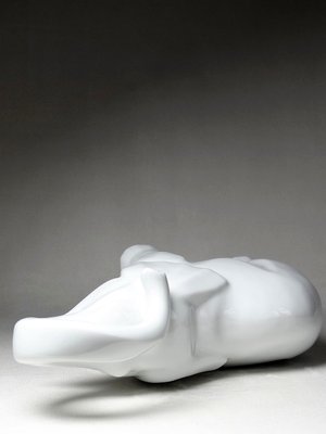 Large White Elephant Subject in Fine White Limoges Porcelain, 1960s-GRD-2020147