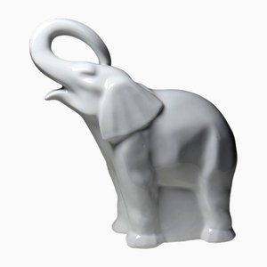 Large White Elephant Subject in Fine White Limoges Porcelain, 1960s-GRD-2020147