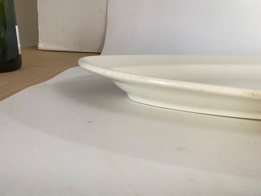 Large White Enameled Faience Dish from Digoin & Sarreguemines, 1930s-UR-1746567